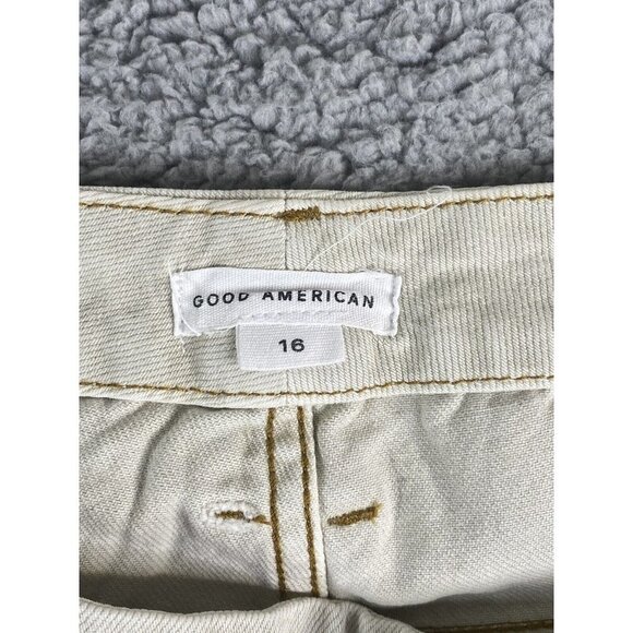 GOOD AMERICAN Woman's Good '90s Cream Icon Straight Leg Jeans Size 16 - Picture 5 of 9